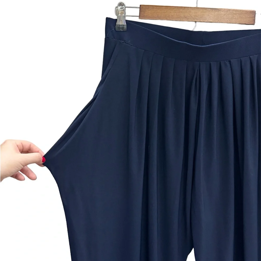 KOMAROV Stretchy Elastic Waist Blue Pants - Picture 4 of 6